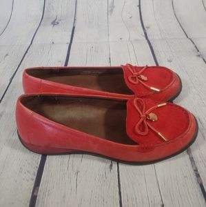 Red Leather Slip-ons Size 8.5